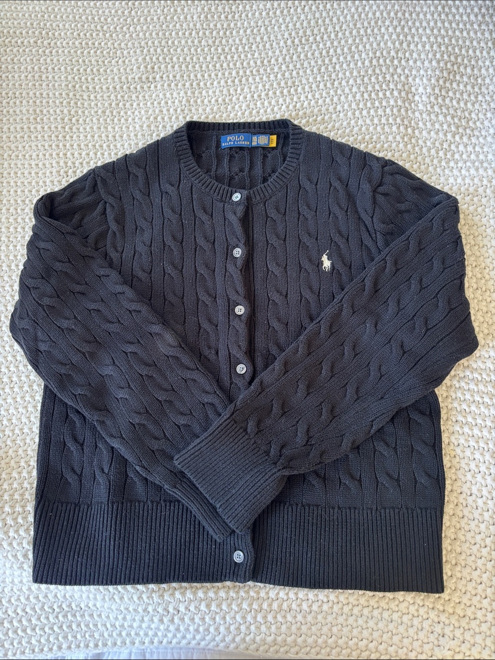 Pre-Loved Ralph Lauren Polo Cable Knit Cardigan Sweater Women’s Size XXL